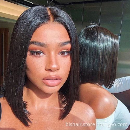 Cheap human hair13x4 Lace Front Bob Wig Straight 100% Brazilian Virgin Cuticle Aligned Human Hair Cheap Vendor for Black Women